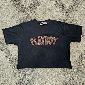 Women's Medium Playboy by Pacsun Embellished Bling Logo Crop Top